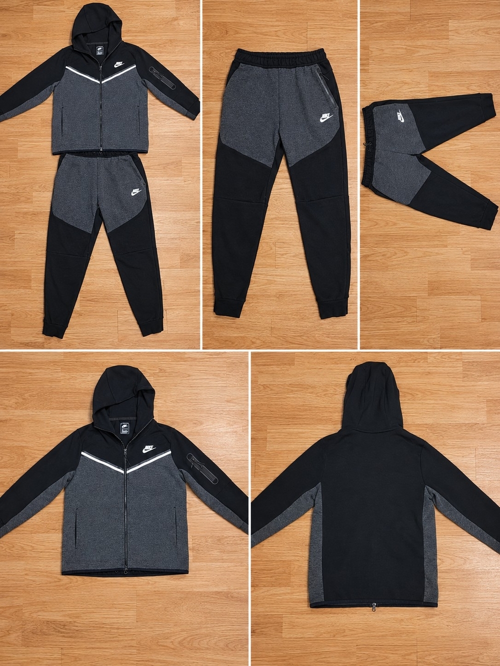 Nike Black and Charcoal Two-Tone Hooded Jacket & Joggers Set